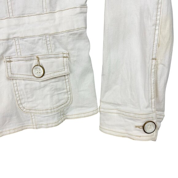 Faded Glory  Jacket Womens L White Button-Down Multiple Pockets Casual Coat - Picture 3 of 10